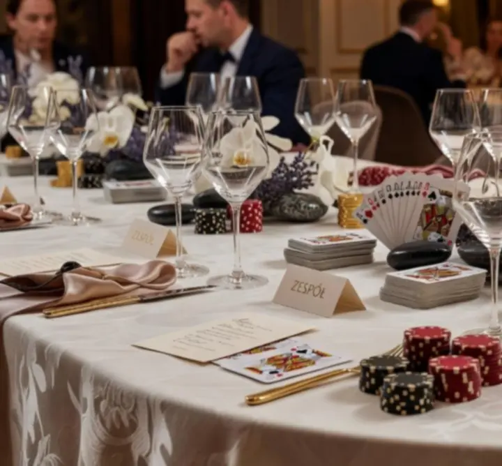 Ekskluzywne nakrycie stołu na wieczorne wydarzenie