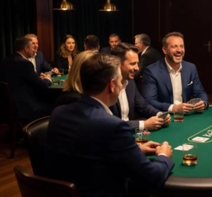 Stół pokerowy podczas wieczoru pokerowego StageCraft Agency